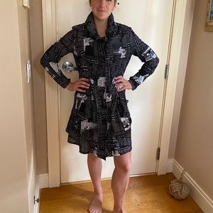 Black & White Newspaper Print Dress
